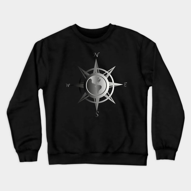 Compass rose with cardinal points Crewneck Sweatshirt by SAMUEL FORMAS